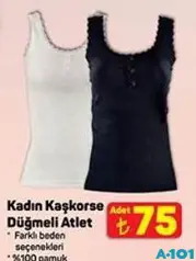 KADIN KAŞKORSE DÜĞMELİ ATLET fiyat ve kampanya bilgisi